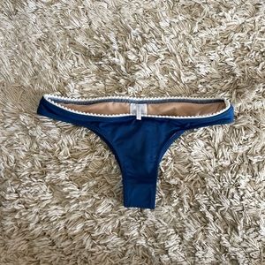 J.Crew Playa Nantucket cheeky bikini bottom NWT blue with white trim sz XS